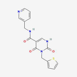 2,4-dioxo-N-(pyridin-3-ylmethyl)-3-(thiophen-2-ylmethyl)-1,2,3,4-tetrahydropyrimidine-5-carboxamide