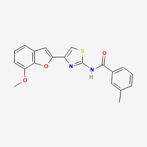 molecular formula C20H16N2O3S B2539824 N-(4-(7-methoxybenzofuran-2-yl)thiazol-2-yl)-3-methylbenzamide CAS No. 921796-30-7