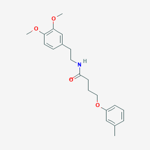 molecular formula C21H27NO4 B253983 N-[2-(3,4-dimethoxyphenyl)ethyl]-4-(3-methylphenoxy)butanamide 