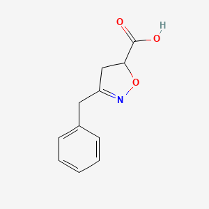 molecular formula C11H11NO3 B2539830 3-Benzyl-4,5-dihydro-isoxazole-5-carboxylic acid CAS No. 1823591-68-9