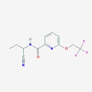 molecular formula C12H12F3N3O2 B2539831 N-(1-Cyanopropyl)-6-(2,2,2-trifluoroethoxy)pyridine-2-carboxamide CAS No. 1465393-99-0