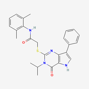 molecular formula C25H26N4O2S B2539837 N-(2,6-dimethylphenyl)-2-((3-isopropyl-4-oxo-7-phenyl-4,5-dihydro-3H-pyrrolo[3,2-d]pyrimidin-2-yl)thio)acetamide CAS No. 2034314-92-4