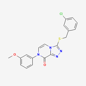 molecular formula C19H15ClN4O2S B2539844 3-[(3-氯苄基)硫代]-7-(3-甲氧基苯基)[1,2,4]三唑并[4,3-a]吡嗪-8(7H)-酮 CAS No. 1242904-41-1