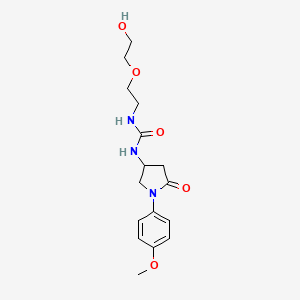 molecular formula C16H23N3O5 B2539849 1-(2-(2-Hydroxyethoxy)ethyl)-3-(1-(4-methoxyphenyl)-5-oxopyrrolidin-3-yl)urea CAS No. 894027-26-0