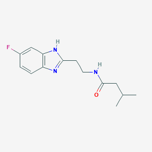 molecular formula C14H18FN3O B253985 N-[2-(6-fluoro-1H-benzimidazol-2-yl)ethyl]-3-methylbutanamide 