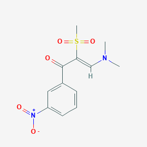 molecular formula C12H14N2O5S B2539857 3-(Dimethylamino)-2-(methylsulfonyl)-1-(3-nitrophenyl)-2-propen-1-one CAS No. 400088-08-6