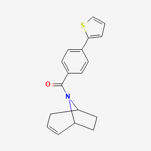 molecular formula C18H17NOS B2539860 (1R,5S)-8-azabicyclo[3.2.1]oct-2-en-8-yl(4-(thiophen-2-yl)phenyl)methanone CAS No. 1796947-95-9