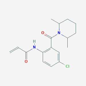 molecular formula C17H21ClN2O2 B2539864 N-[4-Chloro-2-(2,6-dimethylpiperidine-1-carbonyl)phenyl]prop-2-enamide CAS No. 2305300-32-5