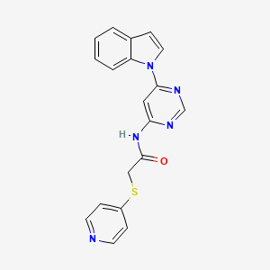 molecular formula C19H15N5OS B2539866 N-(6-(1H-indol-1-yl)pyrimidin-4-yl)-2-(pyridin-4-ylthio)acetamide CAS No. 1428350-59-7