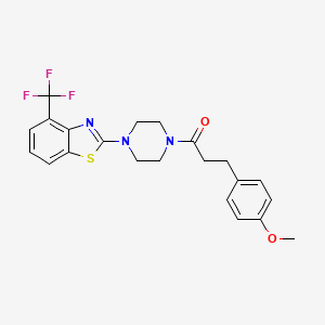 molecular formula C22H22F3N3O2S B2539867 3-(4-甲氧基苯基)-1-(4-(4-(三氟甲基)苯并[d]噻唑-2-基)哌嗪-1-基)丙-1-酮 CAS No. 1396760-89-6