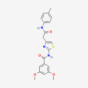 molecular formula C21H21N3O4S B2539868 3,5-dimethoxy-N-(4-(2-oxo-2-(p-tolylamino)ethyl)thiazol-2-yl)benzamide CAS No. 921864-34-8