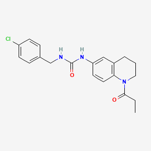 molecular formula C20H22ClN3O2 B2539872 1-(4-Chlorobenzyl)-3-(1-propionyl-1,2,3,4-tetrahydroquinolin-6-yl)urea CAS No. 1203322-46-6