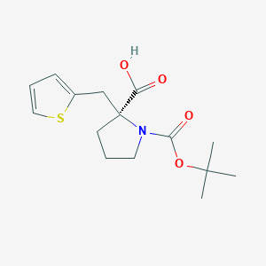 molecular formula C15H21NO4S B2539874 Boc-(S)-alpha-(2-thiophenylmethyl)-proline CAS No. 1217823-56-7