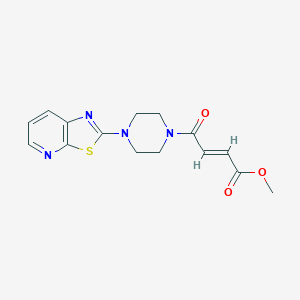 molecular formula C15H16N4O3S B2539878 Methyl (E)-4-oxo-4-[4-([1,3]thiazolo[5,4-b]pyridin-2-yl)piperazin-1-yl]but-2-enoate CAS No. 2411325-29-4