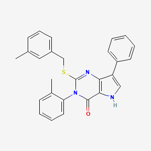 molecular formula C27H23N3OS B2539882 2-((3-methylbenzyl)thio)-7-phenyl-3-(o-tolyl)-3H-pyrrolo[3,2-d]pyrimidin-4(5H)-one CAS No. 1793839-54-9