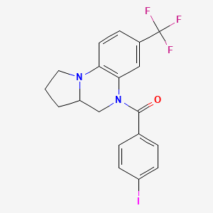 molecular formula C19H16F3IN2O B2539883 (4-iodophenyl)[7-(trifluoromethyl)-2,3,3a,4-tetrahydropyrrolo[1,2-a]quinoxalin-5(1H)-yl]methanone CAS No. 861206-86-2