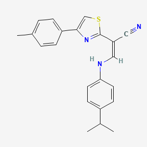 (Z)-3-((4-isopropylphenyl)amino)-2-(4-(p-tolyl)thiazol-2-yl)acrylonitrile
