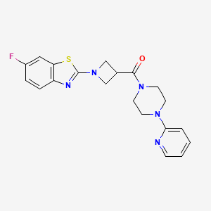 molecular formula C20H20FN5OS B2539890 (1-(6-氟苯并[d]噻唑-2-基)氮杂环丁-3-基)(4-(吡啶-2-基)哌嗪-1-基)甲酮 CAS No. 2320671-01-8