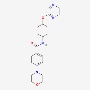 4-morpholino-N-((1r,4r)-4-(pyrazin-2-yloxy)cyclohexyl)benzamide
