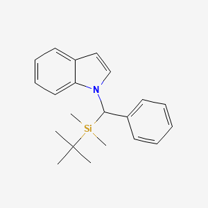 molecular formula C21H27NSi B2539898 Tert-butyl-[indol-1-yl(phenyl)methyl]-dimethylsilane CAS No. 162087-99-2