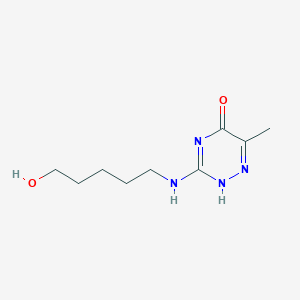 molecular formula C9H16N4O2 B253990 3-(5-hydroxypentylamino)-6-methyl-2H-1,2,4-triazin-5-one 