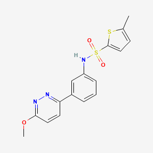 molecular formula C16H15N3O3S2 B2539900 N-[3-(6-methoxypyridazin-3-yl)phenyl]-5-methylthiophene-2-sulfonamide CAS No. 895802-96-7