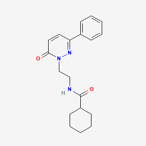molecular formula C19H23N3O2 B2539904 N-(2-(6-oxo-3-phenylpyridazin-1(6H)-yl)ethyl)cyclohexanecarboxamide CAS No. 921872-62-0