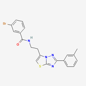 molecular formula C20H17BrN4OS B2539905 3-bromo-N-(2-(2-(m-tolyl)thiazolo[3,2-b][1,2,4]triazol-6-yl)ethyl)benzamide CAS No. 894042-44-5