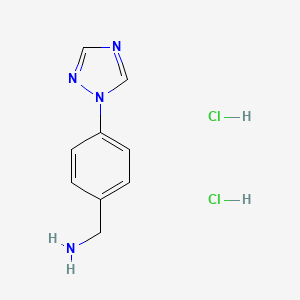 molecular formula C9H12Cl2N4 B2539907 [4-(1H-1,2,4-triazol-1-yl)phenyl]methanamine dihydrochloride CAS No. 1221724-87-3