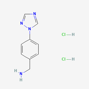 molecular formula C9H12Cl2N4 B2539907 [4-(1H-1,2,4-三唑-1-基)苯基]甲胺二盐酸盐 CAS No. 1221724-87-3