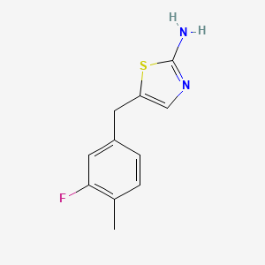 molecular formula C11H11FN2S B2539909 5-[(3-Fluoro-4-methylphenyl)methyl]-1,3-thiazol-2-amine CAS No. 923133-90-8