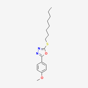 molecular formula C17H24N2O2S B2539910 2-(4-Methoxyphenyl)-5-(octylsulfanyl)-1,3,4-oxadiazole CAS No. 477857-32-2