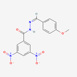molecular formula C15H12N4O6 B2539911 (Z)-N'-(4-甲氧基苄叉)-3,5-二硝基苯甲酰腙 CAS No. 1431844-98-2