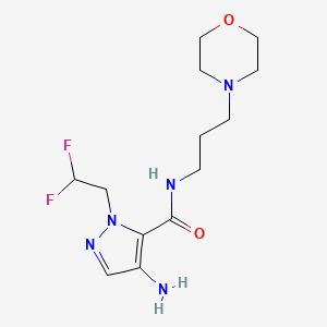 molecular formula C13H21F2N5O2 B2539937 4-Amino-1-(2,2-difluoroethyl)-N-(3-morpholin-4-ylpropyl)-1H-pyrazole-5-carboxamide CAS No. 2101199-93-1