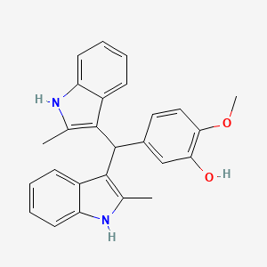 molecular formula C26H24N2O2 B2539944 5-[双(2-甲基-1H-吲哚-3-基)甲基]-2-甲氧基苯酚 CAS No. 694453-72-0