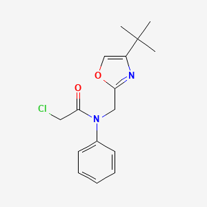 molecular formula C16H19ClN2O2 B2539945 N-[(4-Tert-butyl-1,3-oxazol-2-yl)methyl]-2-chloro-N-phenylacetamide CAS No. 2411290-76-9