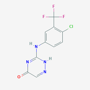 molecular formula C10H6ClF3N4O B253995 3-[4-chloro-3-(trifluoromethyl)anilino]-2H-1,2,4-triazin-5-one 