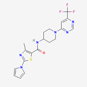 4-methyl-2-(1H-pyrrol-1-yl)-N-(1-(6-(trifluoromethyl)pyrimidin-4-yl)piperidin-4-yl)thiazole-5-carboxamide