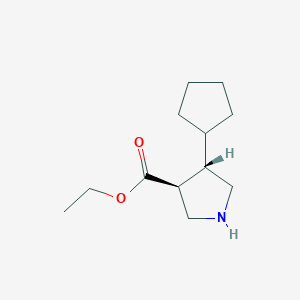 molecular formula C12H21NO2 B2539959 Ethyl (3S,4S)-4-cyclopentylpyrrolidine-3-carboxylate CAS No. 2248370-91-2