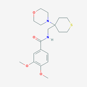 3,4-Dimethoxy-N-[(4-morpholin-4-ylthian-4-yl)methyl]benzamide