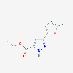 molecular formula C11H12N2O3 B2539968 ethyl 3-(5-methylfuran-2-yl)-1H-pyrazole-5-carboxylate CAS No. 1036000-39-1