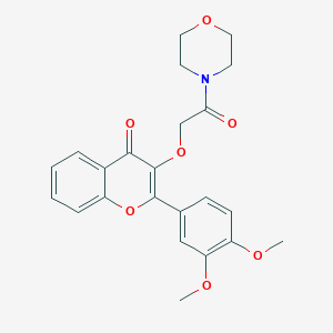 molecular formula C23H23NO7 B253997 2-(3,4-dimethoxyphenyl)-3-(2-morpholino-2-oxoethoxy)-4H-chromen-4-one 