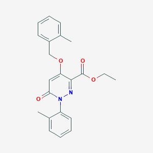 molecular formula C22H22N2O4 B2539970 4-((2-甲基苄基)氧基)-6-氧代-1-(邻甲苯基)-1,6-二氢哒嗪-3-羧酸乙酯 CAS No. 899943-27-2