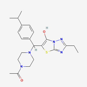 1-(4-((2-Ethyl-6-hydroxythiazolo[3,2-b][1,2,4]triazol-5-yl)(4-isopropylphenyl)methyl)piperazin-1-yl)ethanone