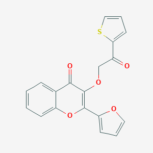 molecular formula C19H12O5S B253998 2-(2-furyl)-3-[2-oxo-2-(2-thienyl)ethoxy]-4H-chromen-4-one 