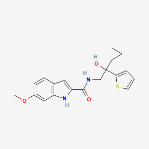 molecular formula C19H20N2O3S B2539981 N-(2-cyclopropyl-2-hydroxy-2-(thiophen-2-yl)ethyl)-6-methoxy-1H-indole-2-carboxamide CAS No. 1795409-18-5