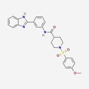 molecular formula C26H26N4O4S B2539985 N-(3-(1H-苯并[d]咪唑-2-基)苯基)-1-((4-甲氧基苯基)磺酰基)哌啶-4-甲酰胺 CAS No. 923426-17-9