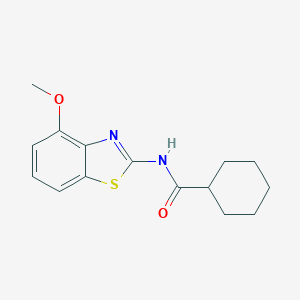 molecular formula C15H18N2O2S B253999 N-(4-methoxy-1,3-benzothiazol-2-yl)cyclohexanecarboxamide 