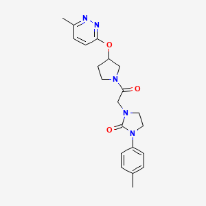 B2539997 1-(2-(3-((6-Methylpyridazin-3-yl)oxy)pyrrolidin-1-yl)-2-oxoethyl)-3-(p-tolyl)imidazolidin-2-one CAS No. 2034222-66-5