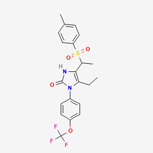 5-ethyl-4-{1-[(4-methylphenyl)sulfonyl]ethyl}-1-[4-(trifluoromethoxy)phenyl]-1,3-dihydro-2H-imidazol-2-one
